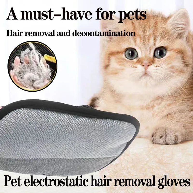 New Upgrades Pet Hair Removal Tools Reusable Gloves, Pet Double-Sided Beauty Gloves, Carpet Removal Pet Fur Hair Pet Supplies