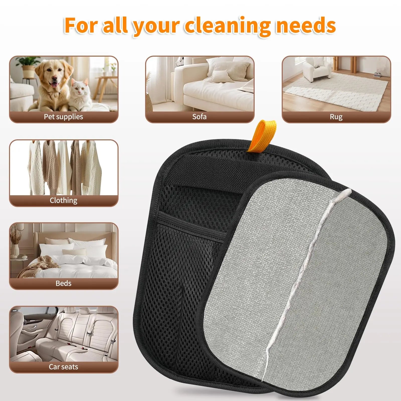 Upcleen Upgraded Five-Finger Electrostatic Pet Hair Removal Gloves - Reusable and Effective Pet Hair Remover